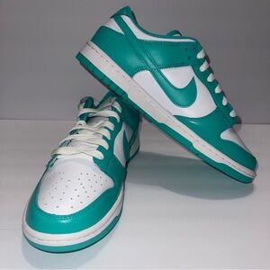Nike Turquoise and White Low-Top Sneakers